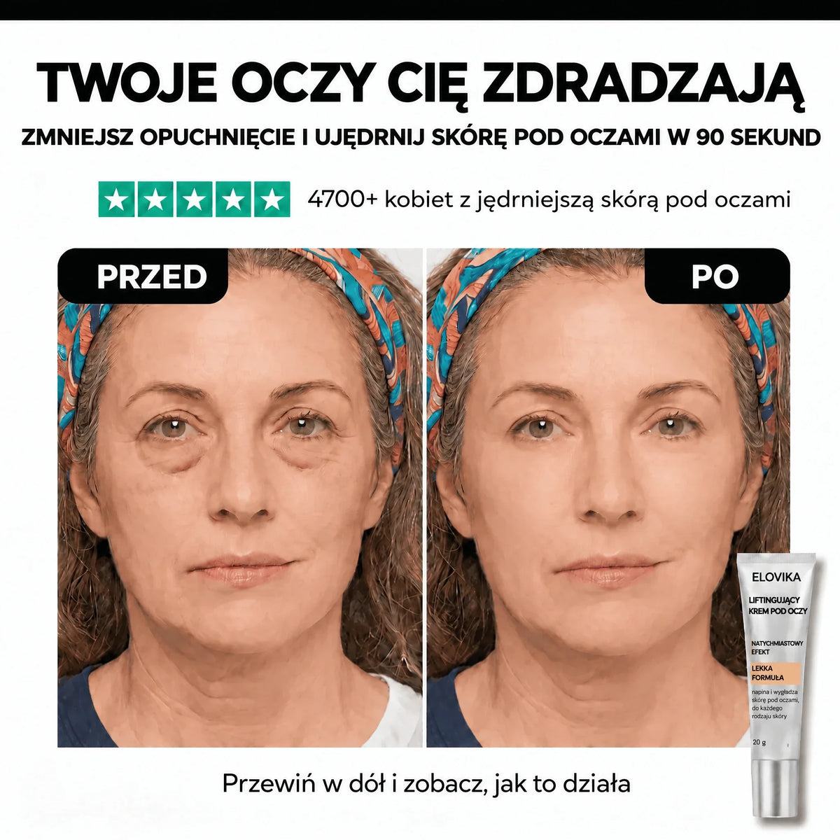 Liftingujący krem pod oczy Elovika